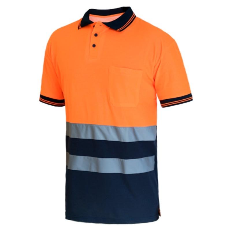 POLO A.V.M/C SUNNY  NARANJA/MARINO T-L.