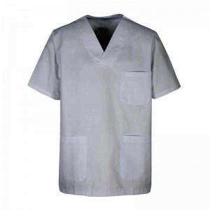 CAMISOLA PIJAMA CUELLO PICO  BLANCO T-12.