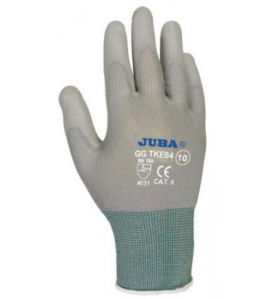 GUANTE NYLON CON PALMA DE PU  GRIS T-S.