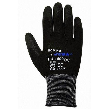 GUANTE NYLON NEGRO 500NG  RECUBIERTO PU T-10.
