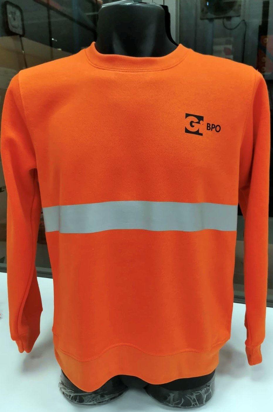 SUDADERA NARANJA 295 GRS. T-L.