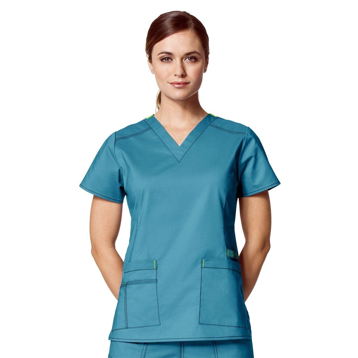 CAMISOLA PIJAMA VERDE AZULADO  C/ PICO T-XL